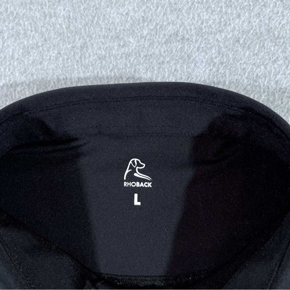 Rhoback Solid Black Mens Performance Polo Short S… - image 3